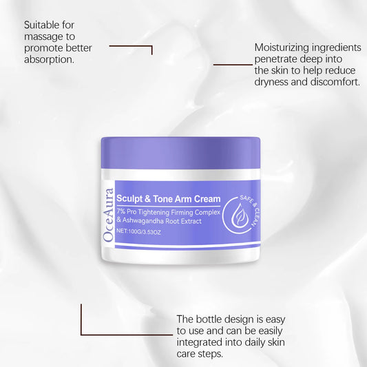 Arm Shaping Firming Cream Sculpt Tone Healthy Firm Muscle Prevent Sagging Loose Puffy Smooth Moisturize Skin Tighten Arm Cream