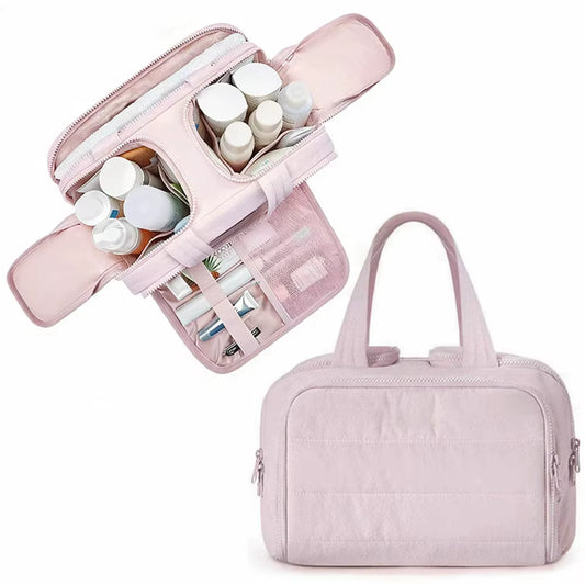 Large Capacity Cosmetic Bag Female Travel Wash Handbag Bathroom Partition Shower Makeup Pouch Waterproof Toiletries Organizer