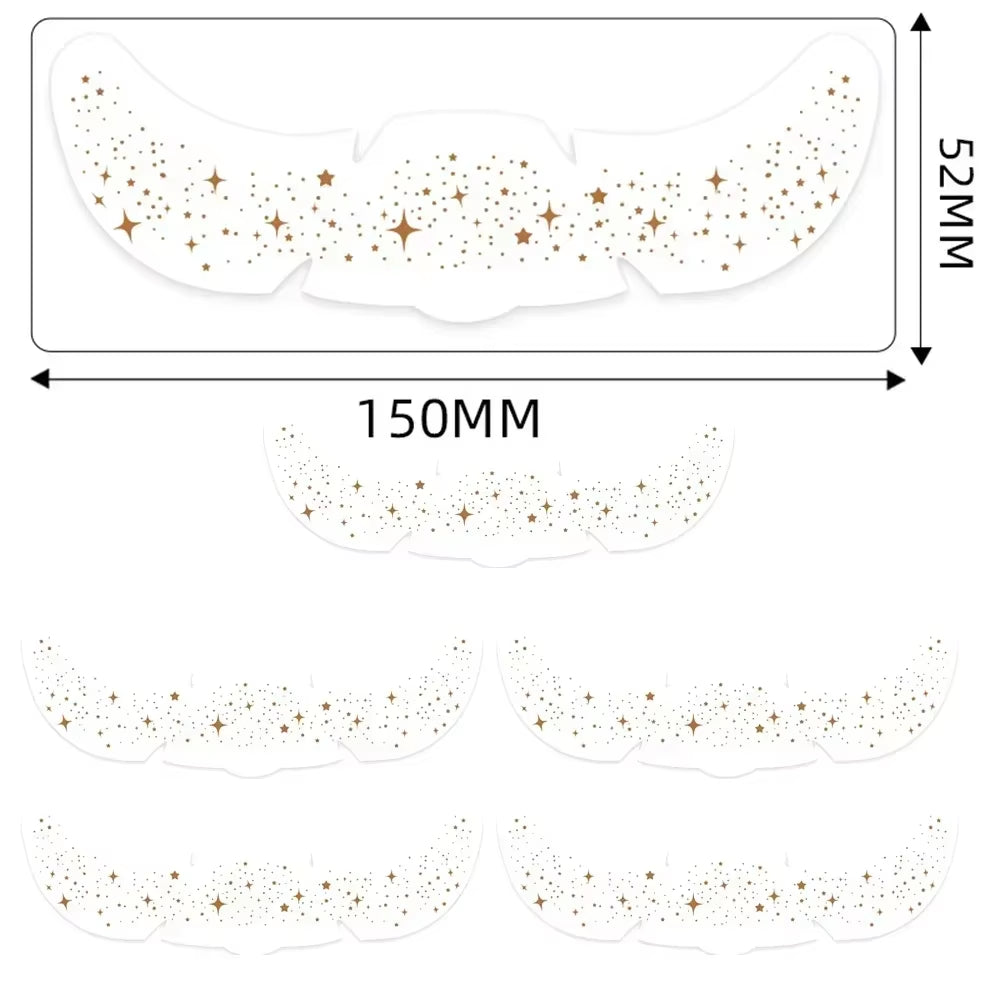 6Pcs Hot Stamping Freckles Makeup Patches Metallic Radiation Golden Silver Fake Freckles Temporary Tattoo Stickers Face Makeup