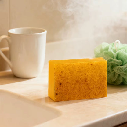 Turmeric Acne Removing and Whitening Essential Oil Soap with Collagen Protein and Citric Acid Lemon Handmade Scrubbing Soap