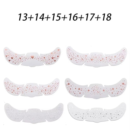 6Pcs Hot Stamping Freckles Makeup Patches Metallic Radiation Golden Silver Fake Freckles Temporary Tattoo Stickers Face Makeup