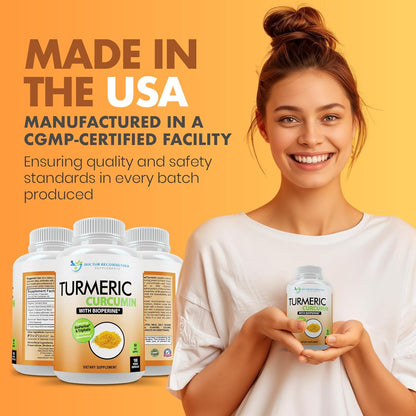 Cúrcuma Curcumina 2250mg con Bioperina | 180 Cápsulas Veganas 100% Orgánicas