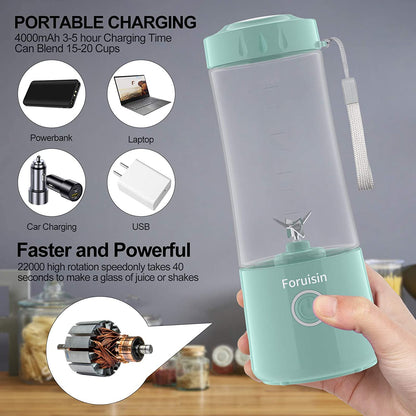 Licuadora Personal Portátil Recargable USB – Batidora de Smoothies y Jugos con Vaso de Viaje