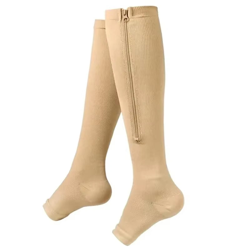 VitaZen Circulation Relief Compression Socks – Zipper Support for Leg Pain & Swelling (Unisex)