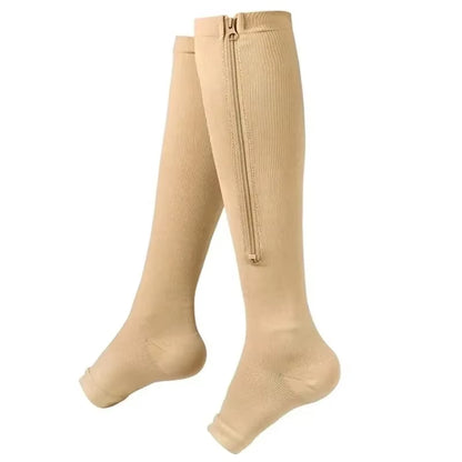 VitaZen Circulation Relief Compression Socks – Zipper Support for Leg Pain & Swelling (Unisex)
