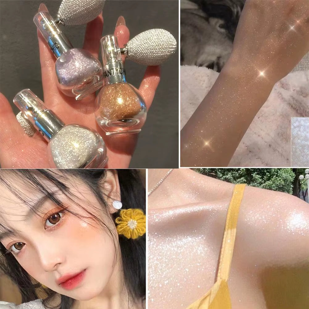 1PC Brightening Glitter Powder Spray for Arms Legs Back Hair Face Highlight Sparkle Powder Makeup Fairy Powder Women Cosmetics