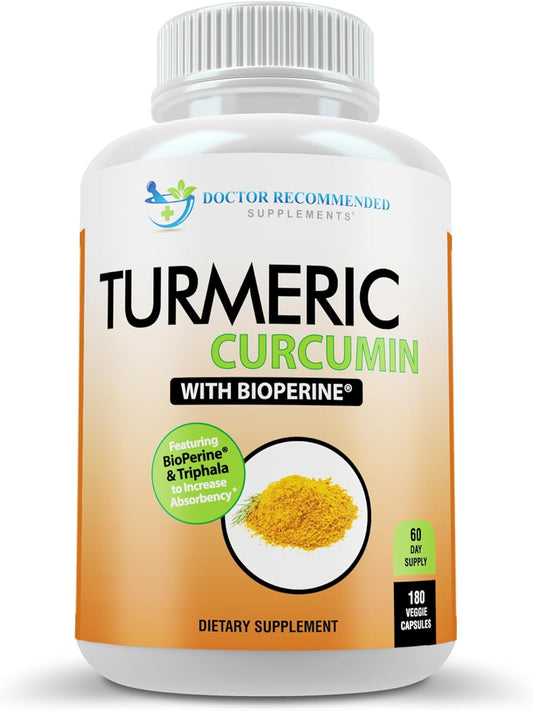 Cúrcuma Curcumina 2250mg con Bioperina | 180 Cápsulas Veganas 100% Orgánicas
