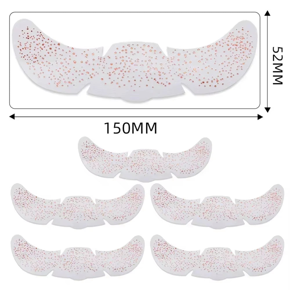 6Pcs Hot Stamping Freckles Makeup Patches Metallic Radiation Golden Silver Fake Freckles Temporary Tattoo Stickers Face Makeup