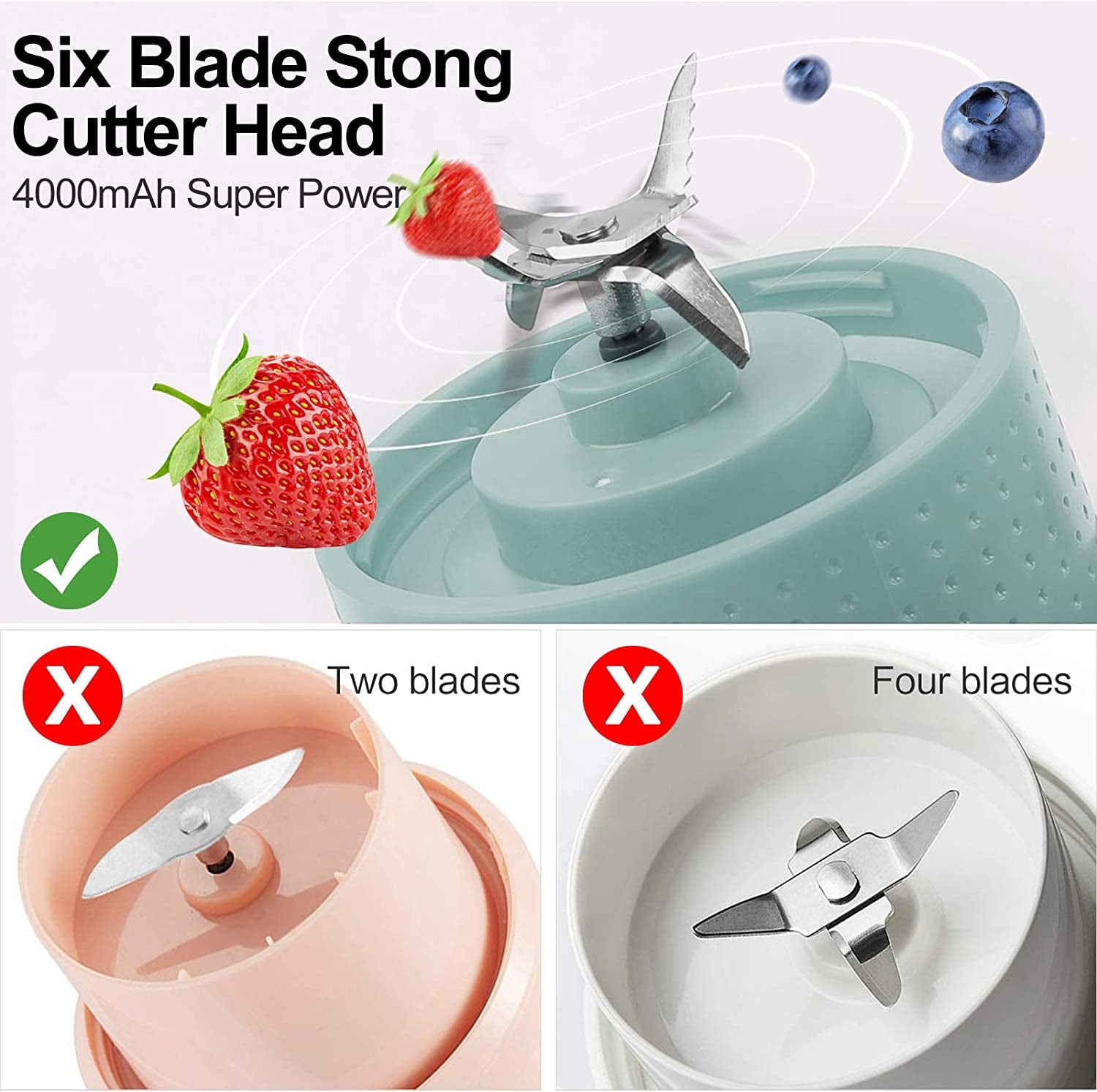 Licuadora Personal Portátil Recargable USB – Batidora de Smoothies y Jugos con Vaso de Viaje