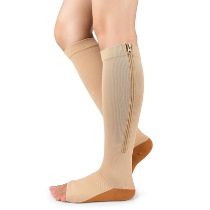 VitaZen Circulation Relief Compression Socks – Zipper Support for Leg Pain & Swelling (Unisex)