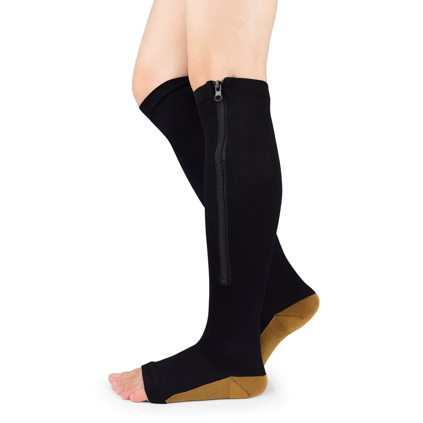 VitaZen Circulation Relief Compression Socks – Zipper Support for Leg Pain & Swelling (Unisex)