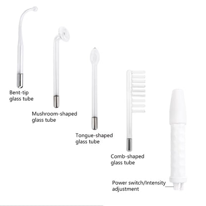 4-IN-1 Portable High Frequency Facial Beauty Machine Electrode Purple Light Glass Tube Wand Acne Massage Facial SPA Skin Care