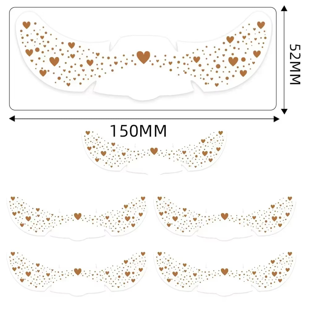 6Pcs Hot Stamping Freckles Makeup Patches Metallic Radiation Golden Silver Fake Freckles Temporary Tattoo Stickers Face Makeup