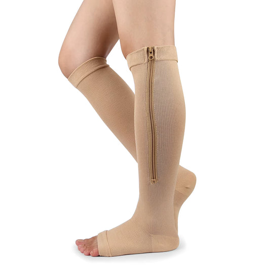 VitaZen Circulation Relief Compression Socks – Zipper Support for Leg Pain & Swelling (Unisex)