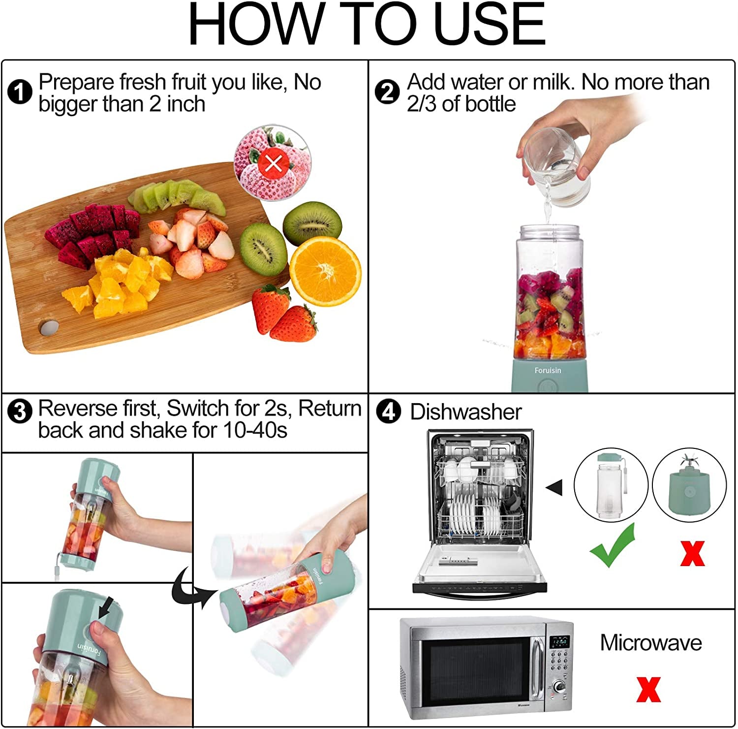 Licuadora Personal Portátil Recargable USB – Batidora de Smoothies y Jugos con Vaso de Viaje