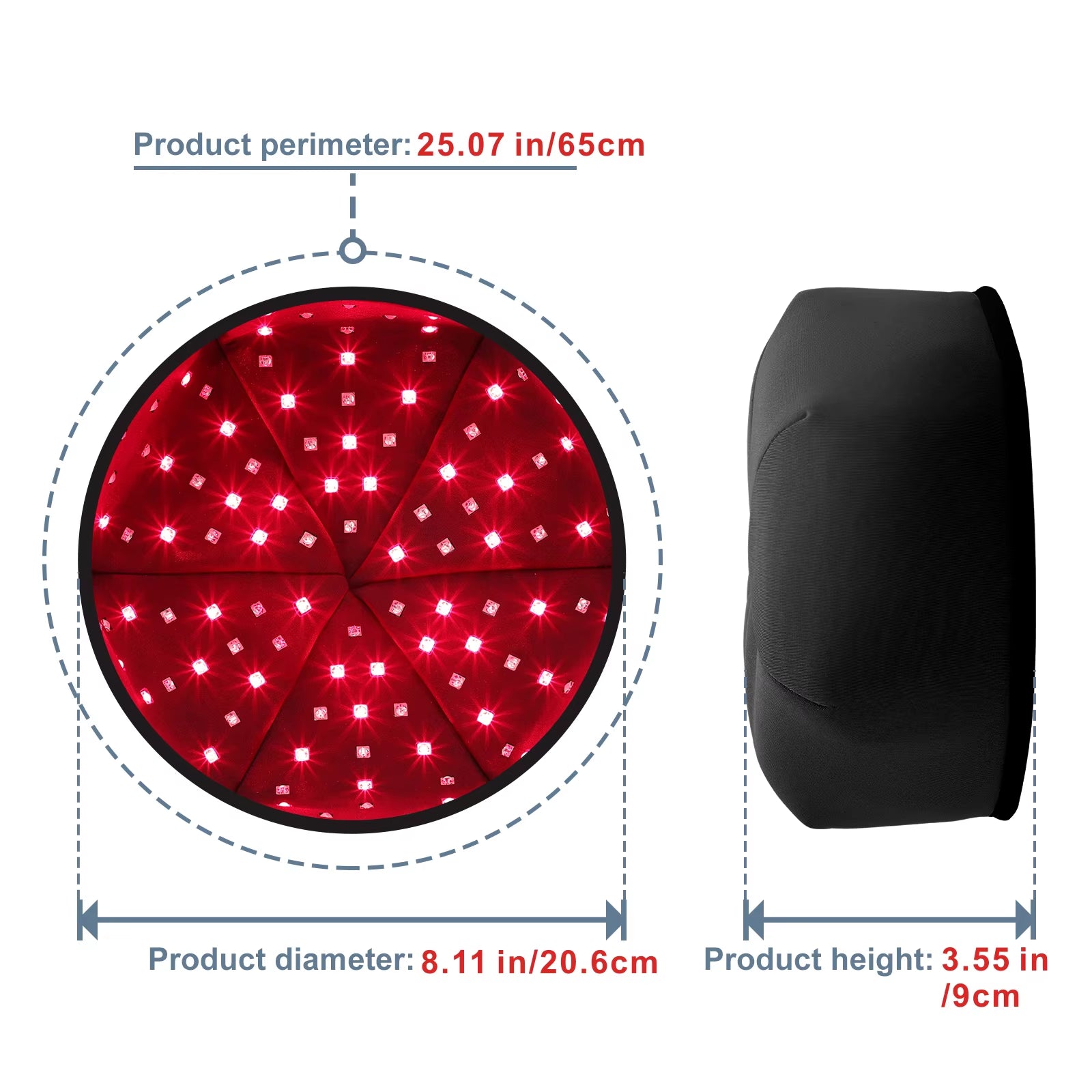 Red Light Therapy Hat near Infrared LED Treatment Cap for Hair Growth Head Relaxation Scalp Relief Prevention Loss Device