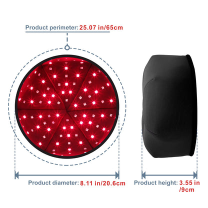Red Light Therapy Hat near Infrared LED Treatment Cap for Hair Growth Head Relaxation Scalp Relief Prevention Loss Device