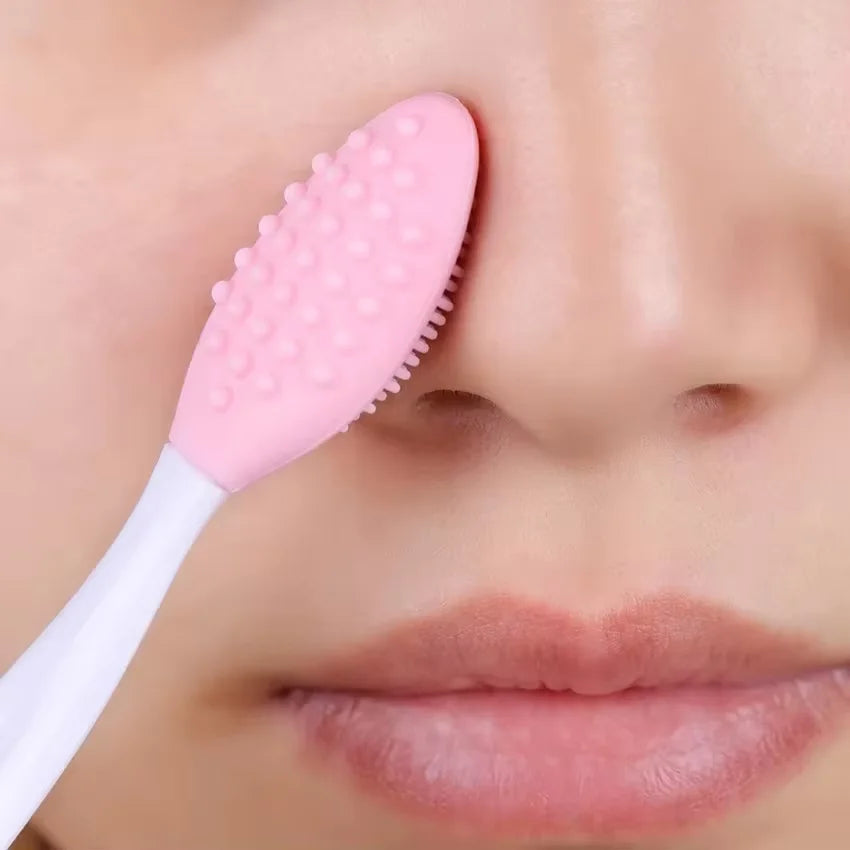 1PC/4PCS Beauty Skin Care Wash Face Silicone Brush Exfoliating Nose Clean Blackhead Removal Brushes Tools with Replacement Head