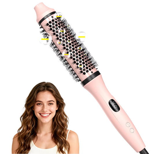 Transform Your Hair with the Dual Voltage Ionic Thermal Brush – 6 Heat Settings & LED Display for Effortless Curling and Straightening