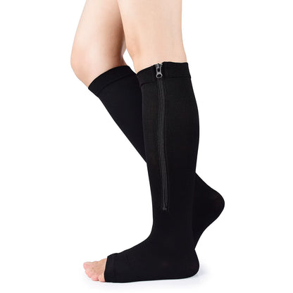 VitaZen Circulation Relief Compression Socks – Zipper Support for Leg Pain & Swelling (Unisex)