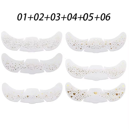 6Pcs Hot Stamping Freckles Makeup Patches Metallic Radiation Golden Silver Fake Freckles Temporary Tattoo Stickers Face Makeup