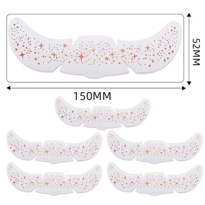 6Pcs Hot Stamping Freckles Makeup Patches Metallic Radiation Golden Silver Fake Freckles Temporary Tattoo Stickers Face Makeup