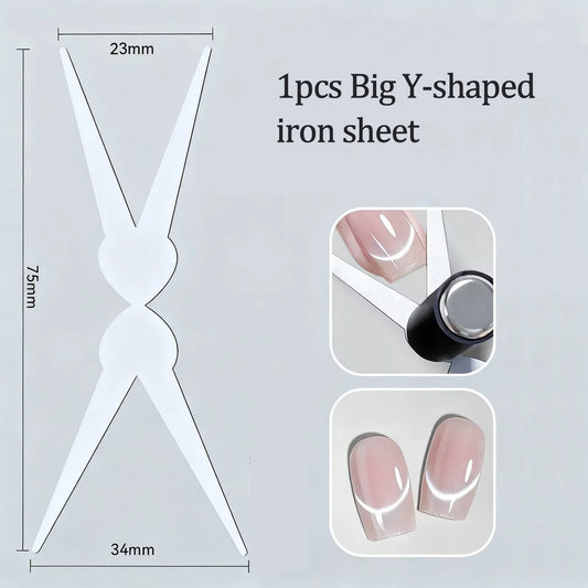 Double-Head French Nail Art Magnet Set Cat Eye Magnetic Rod Combination Nail Art DIY V-Shaped Effect Gel Nail Polish Magnet