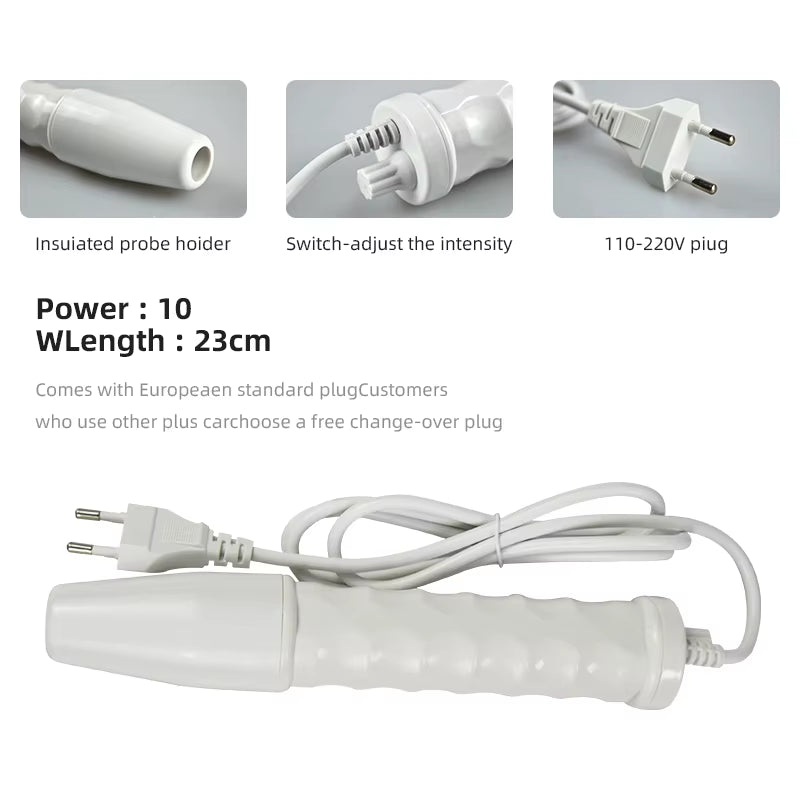 4-IN-1 Portable High Frequency Facial Beauty Machine Electrode Purple Light Glass Tube Wand Acne Massage Facial SPA Skin Care