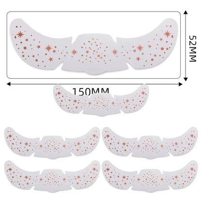 6Pcs Hot Stamping Freckles Makeup Patches Metallic Radiation Golden Silver Fake Freckles Temporary Tattoo Stickers Face Makeup