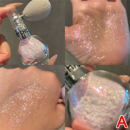 1PC Brightening Glitter Powder Spray for Arms Legs Back Hair Face Highlight Sparkle Powder Makeup Fairy Powder Women Cosmetics