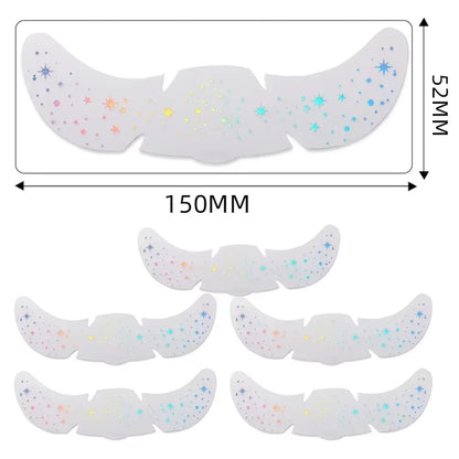 6Pcs Hot Stamping Freckles Makeup Patches Metallic Radiation Golden Silver Fake Freckles Temporary Tattoo Stickers Face Makeup